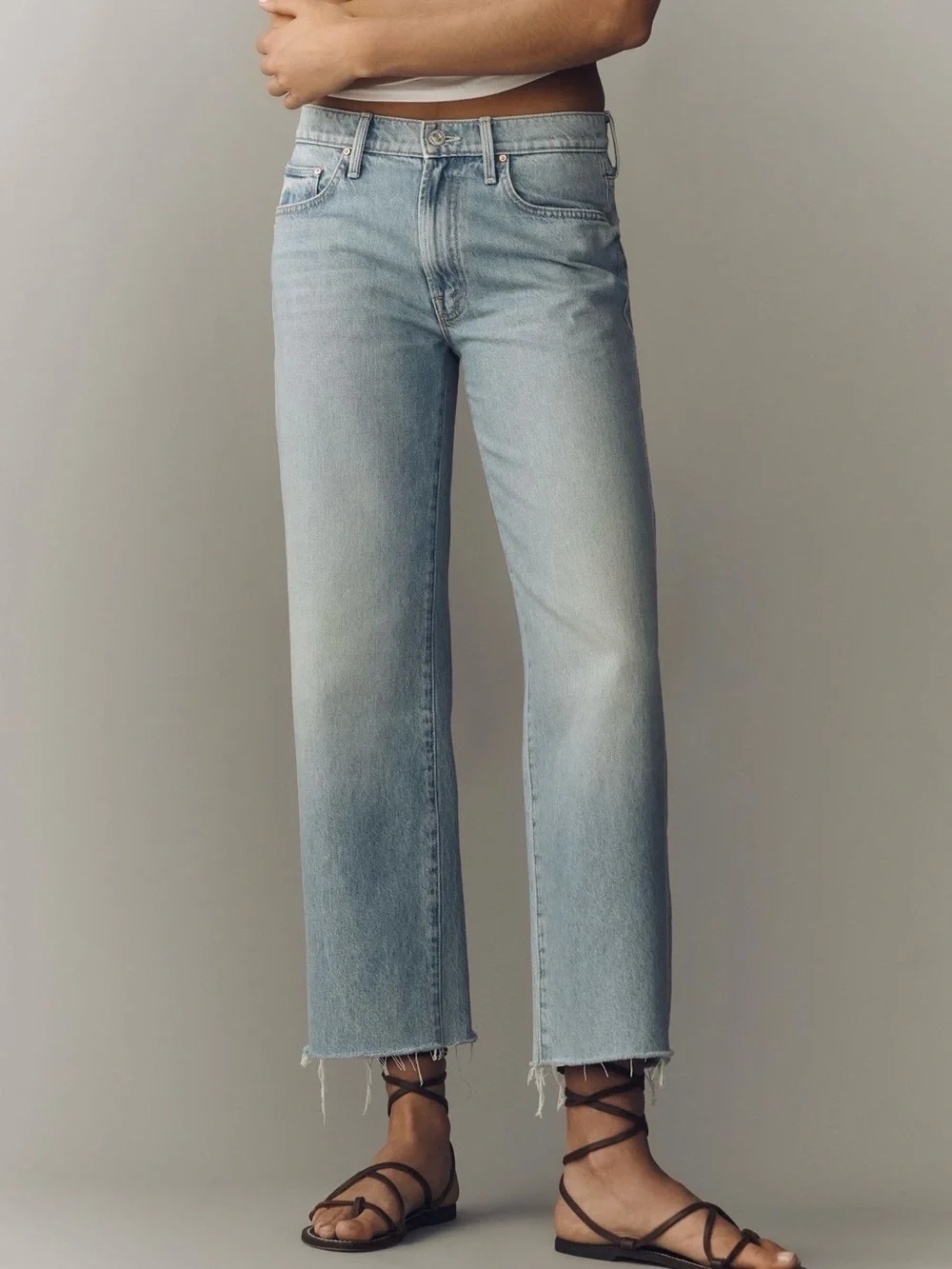 NWT MOTHER Rambler Zip Ankle Mid-Rise Straight-Leg Jeans - Picture 5 of 6